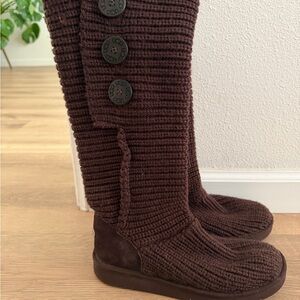 UGG Australia Brown Cardi Knit Button Boots